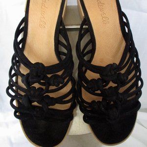 Madewell Dakota Black Suede Slide On Sandal Size 5.5